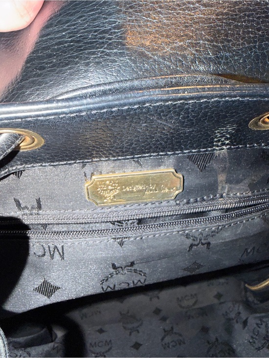 MCM Black Pebbled Leather Backpack with Gold Accents main image 5